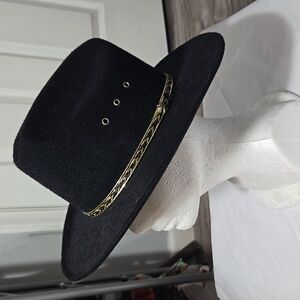 Pigalle Black Felt Finish Western Hat Size 6 7/8
